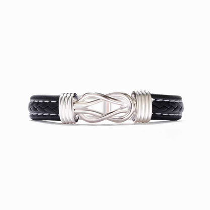Pulsera de cuero genuino con símbolo de infinito para hombres, regalo para hijo o nieto